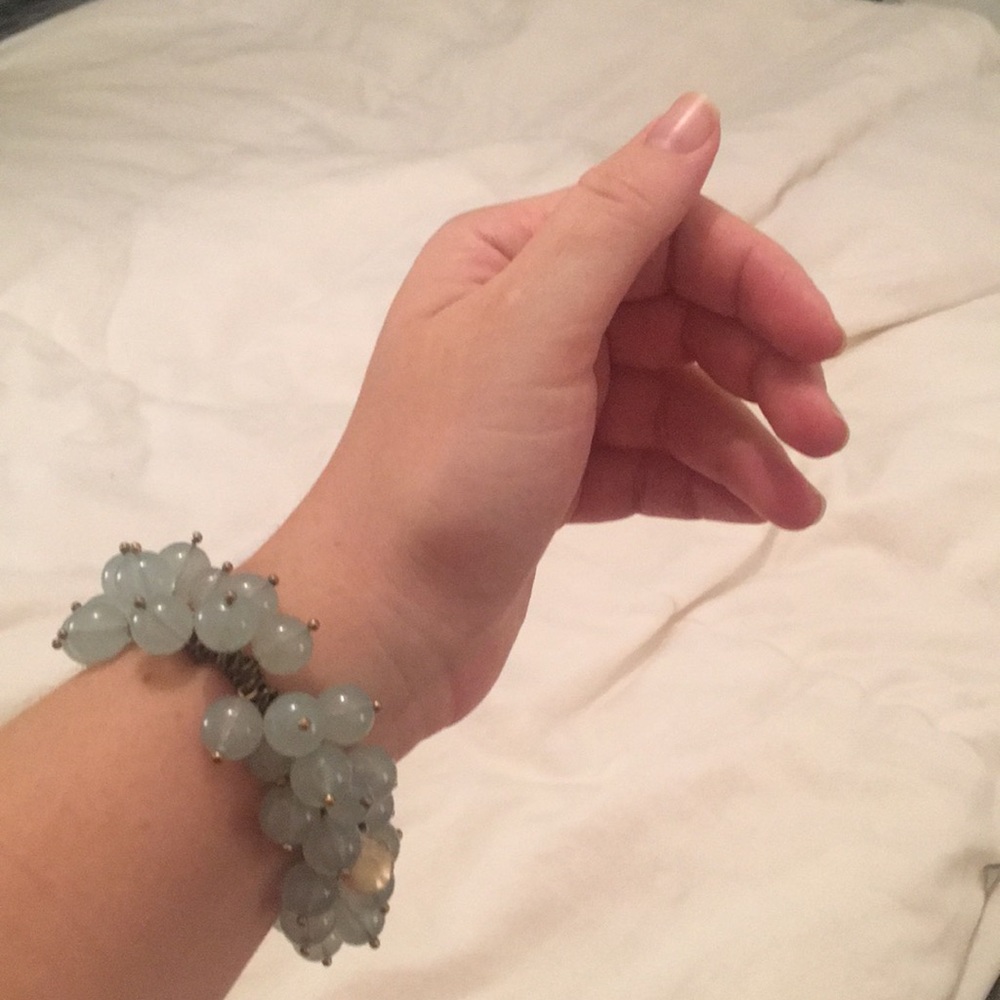 Blue beaded bracelet